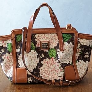 Dooney & Bourke Hydrangea Leather Tote Crossbody Purse Pink